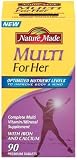 Nature Made Multi For Her Multiple Vitamin and Mineral Supplement Tablets, 90-Count Bottles (Pack of 3)