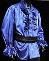 Inter Moden Satinhemd Rüschenhemd Hemd Gothic Gr. S-XXL, weiss, schwarz,blau, weinrot