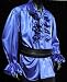 SATIN RÜSCHENHEMD PIRATENHEMD HOCHZEIT Gr. S blau 1436