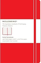 Moleskine Classic Red Notebook, Ruled Large
