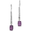 14K White Gold Amethyst and Diamond Earrings