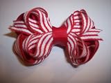 Red/White 2-Layered Hair Bow