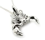 Large Sterling Silver Gothic Biker Scorpion Slide Pendant