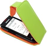 GREEN FLIP LEAHTER CASE COVER II FOR SAMSUNG GALAXY PORTAL i5700 + SCREEN PROTECTOR