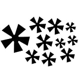 Black Asterisk Bicycle Reflective Reflector Sticker Decal