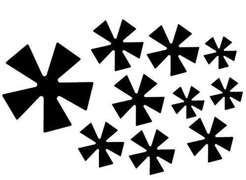 Black Asterisk Reflective Reflector Wheelchair Sticker Decal
