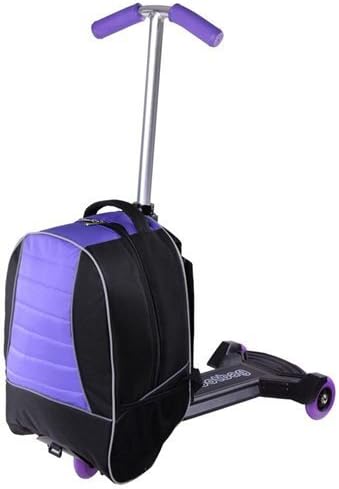 Mini Kids Rolling Luggage Scooter Oxford Bag Purple & Black