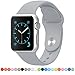 FanTEK Apple Watch Band Soft Silicone Sport Style Replacement iWatch Strap for Apple Wrist Watch 42mm Models - Medium/Large - Fog