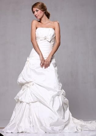 Teen Clothing Stores : W66 Taffeta Pick-up A-line Strapless Bridal Wedding Formal Gown On Amazon