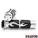 Krator HG007A Hand Grip (Chrome & Rubber Billet Hand Grips Black Flame Set Fits Harley Cruisers Choppers)