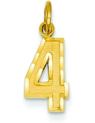 14K Gold Small Number 4 Charm Pendant FindingKing
