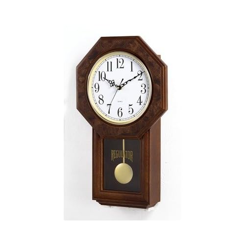 New Haven Octagonal Wooden Pendulum Wall Clock