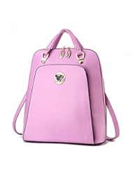 Sports: FTSUCQ Womens Leather Solid Backpack Travel Daypack Tote School Bags Shoulder Purple Satchels - TOP SHOP BAG