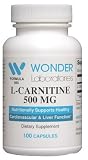 L-Carnitine 500mg Nutritionally Supports Healthy Cardiovascular Function - 100 Capsules #9859