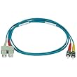 10Gb Fiber Optic Cable, ST/SC, Multi Mode, Duplex - 1 Meter (50/125 Type) - Aqua