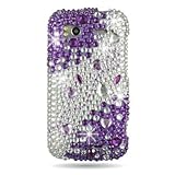Hard Snap on case With PURPLE SILVER RHINESTONES Bling Bling Full Diamonds  ....