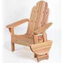 Western Red Cedar Folding Adirondack Chair and Folding Side Table Set - Patio and Garden Furniture