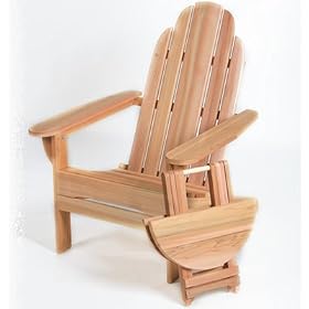Western Red Cedar - Folding Adirondack Chair w FREE FOLDING SIDE TABLE by