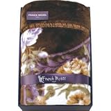 『香典返し 法事引き出物 お返しなどに人気の商品』　フランク・ミッシェル　マイヤー衿付き合せ毛布　グリーン　【掛け紙・包装可】