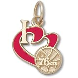 10kt Yellow Gold Philadelphia 76ers 1/2in Pendant