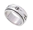 SilverBin Sterling Silver High Polish Spinner Style Sun Ring