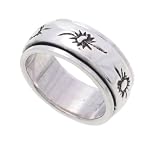 SilverBin Sterling Silver High Polish Spinner Style Sun Ring