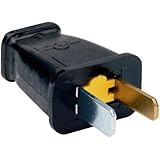 Pass & Seymour SA540BKCC10 Residential Polarized Plug Straight Blade 15-Amp 125-volt Two Pole Two Wire, Black