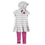 Infant Girls' Genuine Kids from OshKosh Grey Stripe Short-Sleeve Legging Set 18M