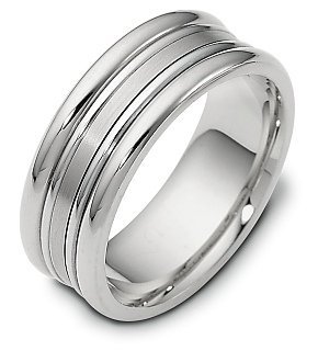 8mm Platinum Comfort Fit Wedding Band Ring