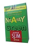 Nic Away Super Slim 5mm Disposable Cigarette Filter Fits All "Regular Slim" Cigarette. 3 Packs X 33 Filters