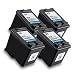 HP 21 C9351AN Compatible Remanufactured Combo Pack - 4 Black Ink Cartridges