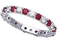 1.40 cttw Genuine Ruby Eternity Band by Karina B(tm) - Platinum LIFETIME WARRANTY