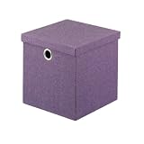 Zeller 14105 Aufbewahrungsbox, faltbar, Baumwolle 30 x 30 x 30 cm, lila