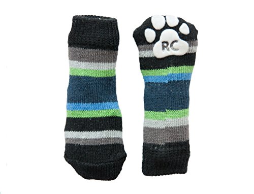 RC Pet Products Pawks Dog Socks, X-Small, Blue Stripes
