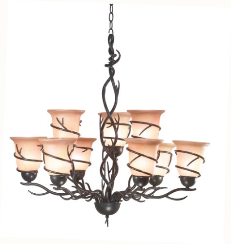 Kenroy Home 90909BRZ Twigs 9 Light Chandelier, Bronze Finish
