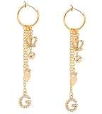G by GUESS Gold-Tone Chains and Charms Hoops, GOLD