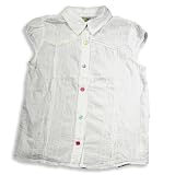 Charlie Rocket - Girls Sleeveless Sheeting Shirt, White