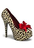 Bordello TEEZE-12, 5 3/4 Inch Heel Concealed Platform Pump With Ribbon Bow