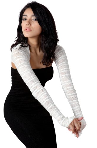 Black Medium Shadow Stripe Skinny Shrug by KD Dance, Made In USA, Stretch Knit, Sexy, Unique & Warm, Fashionable for The Office, Great for Dance Class, Made in New York City USA