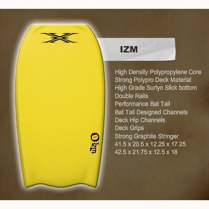 Custom X IZM 1.5 or 2.5 Bat Tail Bodyboard