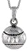 Sterling Silver Baseball Charm, 13/16 (21mm).