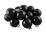 Club Pack of 36 Shiny Black Glass Ball Christmas Ornaments 2.75
