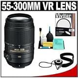 Nikon 55-300mm f/4.5-5.6G VR DX AF-S ED Zoom-Nikkor Lens with Filter + CapKeeper + Cleaning Kit for D40, D60, D90, D200, D300, D300s, D3000, D3100, D5000 Digital SLR Cameras