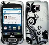 Black Flowers Hard Snap On Case Cover Faceplate Protector for LG Optimus T  ....