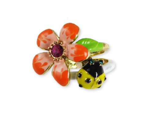 Betsey Johnson Betsey's Secret Garden Ladybug Ring - Size 7 1/2