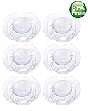 Philips AVENT BPA Free Translucent Orthodontic Infant Pacifier, 0-6 Months, Clear 6-Pack by Philips 