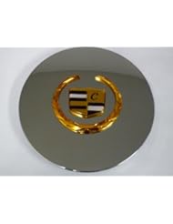 Automotive Parts and Accessories: Cadillac Seville, Deville, El Dorado, DTS Chrome Wheel Center Cap with Gold Wreath and Crest - Otis Inc LA