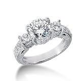 Search : 1.90CT F Color SI2 Clarity 14KT White Gold Diamond Engagement Ring