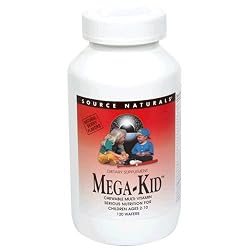 Source Naturals Mega-Kid Chewable Multi-Vitamin, Natural Berry Flavors, 120 Wafers
