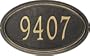 Concord Oval Address Plaque - Standard Lawn Plaque, Stucco and Brown Letters - ST